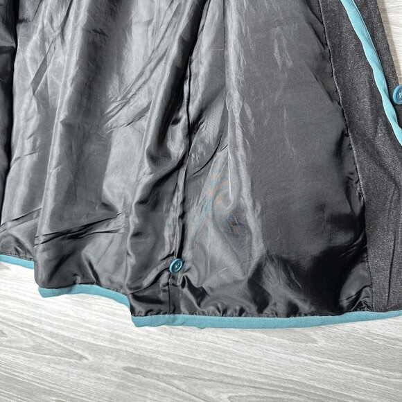 Vintage Denim & Co Denim Long Sleeve Button Up Jacket Size M Black Embroidered - Picture 15 of 15